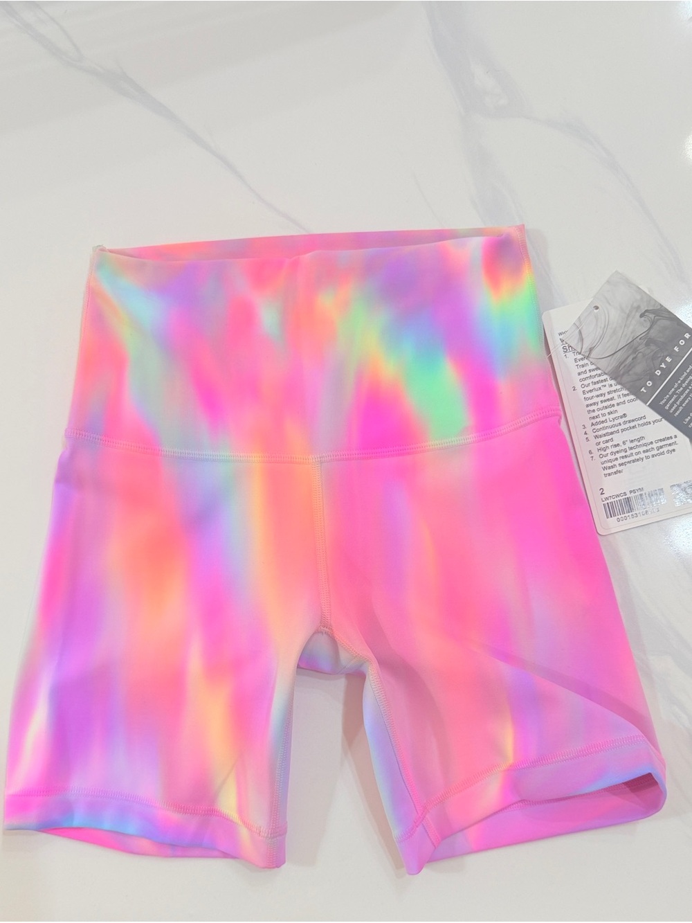NWT Lululemon Psychedelic Wash Multi Wunder Train Shorts size 2